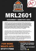 MRL2601 Assignment 2 Semester  2023 (588435) ANSWERS