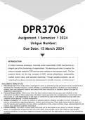 DPR3706 Assignment 1 (ANSWERS) Semester 1 2024 - DISTINCTION GUARANTEED