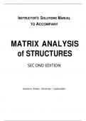 INSTRUCTOR'S SOLUTIONS MANUAL TO ACCOMPANY MATRIX ANALYSIS of STRUCTURES SECOND EDITION 