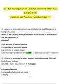ATI RN Nursing Care of Children Proctored Exam Questions and Answers Latest 2023 - 2024 [100% correct answers]
