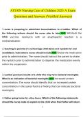 ATI RN Nursing Care of Children Questions and Answers Latest 2023 - 2024 [100% correct answers] 