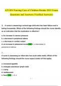 ATI RN Nursing Care of Children Retake Questions and Answers Latest 2023 - 2024 [100% correct answers] 
