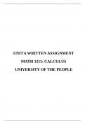 MATH 1211 Written Assignment 6 - University of the People