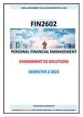 FIN2602 Assignments 1 & 2 Solutions Semester 2 2023