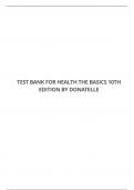 TEST BANK FOR HEALTH THE BASICS 10TH EDITION BY DONATELLE