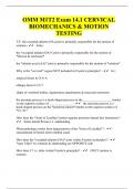 OMM M1T2 Exam 14.1 CERVICAL BIOMECHANICS & MOTION TESTING