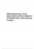 NRNP 6568 FINAL EXAM QUESTIONS WITH 100% CORRECT ANSWERS | LATEST VERIFIED 2023/2024 (GRADED)