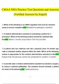 CMAA practice test nha questions and answers latest 2023 - 2024 [100% correct answers]