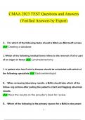 CMAA EXAM TEST questions and answers latest 2023 - 2024 [100% correct answers]