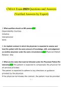 CMAA NHA Exams Bundle Pack Questions and Answers (2023) (Verified Bundle)