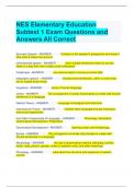 NES Elementary Education Subtest 1 Exam Questions and Answers All Correct
