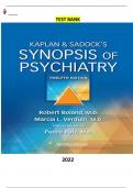 Kaplan & Sadock’s Synopsis of Psychiatry 12th Edition by Robert Boland, Marcia Verduin, Pedro Ruiz - Complete, Elaborated and Latest(Test Bank)