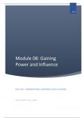 BUSI 7146 Class Notes and Assignment - MODULE O8: GAINING POWER AND INFLUENCE
