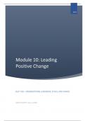 BUSI 7146 Class Notes and Assignment - MODULE 10: LEADING POSITIVE CHANGE