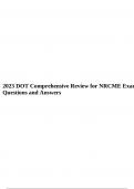 2023 DOT Comprehensive Review for NRCME Exam Questions and Answers