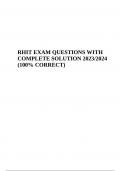 RHIT EXAM QUESTIONS WITH COMPLETE SOLUTION - LATEST 2023/2024 (100% VERIFIED)