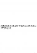 RCIS Study Guide 2023 With Correct Solutions 100%Correct.