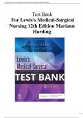 Test Bank For Lewis's Medical-Surgical Nursing 12th Edition Mariann Harding All Chapters ( 1-69) | A+ ULTIMATE GUIDE  2023
