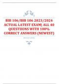 BIB 106/BIB 106 2023/2024  ACTUAL LATEST EXAM| ALL 40  QUESTIIONS WITH 100% CORRECT ANSWERS (NEWEST)