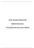 TEST BANK FOR KUBY IMMUNOLOGY 7TH EDITION BY OWEN