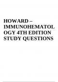 TEST BANK FOR IMMUNOHEMATOL OGY 4TH EDITION BY HOWARD | VERIFIED 2023/2024