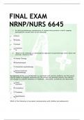 FINAL EXAM NRNP/NURS 6645 