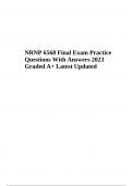 NRNP 6568 Final Exam Questions With Answers | Latest Update 2023/2024 | Graded A+ 