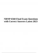 NRNP 6568 Final Exam Questions with Correct Answers Latest 2023/2024 | 100% VERIFIED