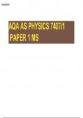 AQA AS PHYSICS 7407/1 AQA AS PHYSICS 7407/1 Paper 1 2021 MS  PAPER 1 MS