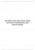 TEST BANK LEGAL AND ETHICAL ISSUES FOR HEALTH PROFESSIONALS 3RD EDITION POZGAR