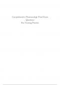 Comprehensive Pharmacology Final Exam Questions For Nursing Practice