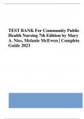 Test Bank - Community/Public Health Nursing, 7th edition (Nies, 2019), Chapter 1-34 | All Chapters 2023