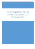 Solutions Manual for Entrepreneurship 10th Edition Hisrich