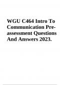 WGU C464 Pre Assessment Questions And Answers 2023/2024 | Latest Update (2023/2024)