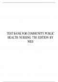 TEST BANK FOR COMMUNITY PUBLIC HEALTH NURSING 7TH EDITION BY NIES