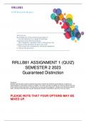 RRLLB81 ASSIGNMENT 1 (QUIZ) ANSWERS SEMESTER 2 2023