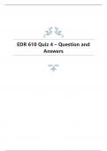 EDR 610 Quiz 4 – Question and Answers.