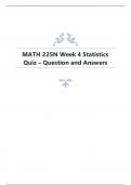 MATH 225N Week 4 Statistics Quiz – Question and Answers.