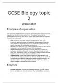 GCSE Biology "organisation" (AQA)