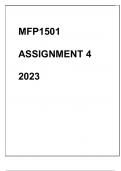 MFP1501 ASSIGNMENT 4 2023