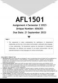 AFL1501 Assignment 4 (ANSWERS) Semester 2 2023 - DISTINCTION GUARANTEED.