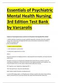 Essentials of Psychiatric Mental Health Nursing 3rd Edition Test Bank by Varcarolis