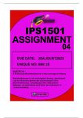 IPS1501 ASSIGNMENT 4 DUE 28 AUGUST 2023
