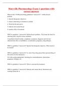 Maryville Pharmacology Exam 1 questions with correct answers