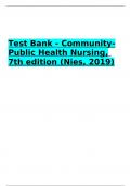 Test Bank - Community-Public Health Nursing, 7th edition (Nies, 2019)