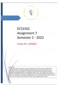 ECS1501 Assignment 7 (Semester 2 - 2023) COMPLETE SOLUTIONS {663666]