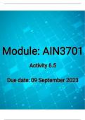 AIN3701 ACTIVITY 6.5 SOLUTION STEP BY STEP