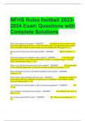 NFHS Rules football 2023-2024 Exam Questions with Complete Solutions 