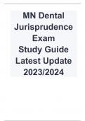 MN Dental Jurisprudence Exam  Study Guide  Latest Update 2023/2024