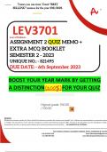 LEV3701 ASSIGNMENT 2 QUIZ MEMO - SEMESTER 2 - 2023 - UNISA - (UNIQUE NUMBER: -  821495 ) (DISTINCTION GUARANTEED) – DUE DATE 6 SEPTEMBER 2023